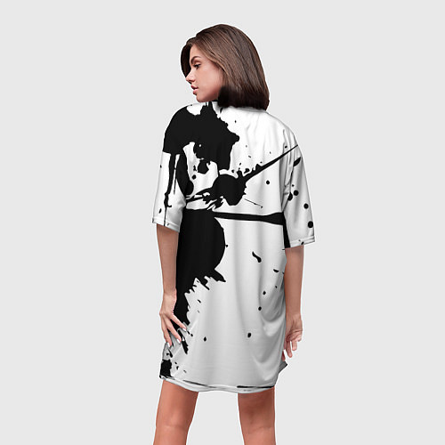 Женская длинная футболка Art blots - vanguard / 3D-принт – фото 4