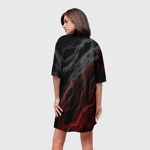 Женская длинная футболка The witcher - геральт- молнии / 3D-принт – фото 4