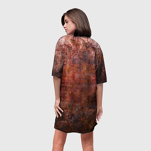 Женская длинная футболка Абстракция - rusty wall / 3D-принт – фото 4
