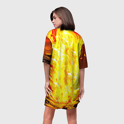 Женская длинная футболка Ослик в огне / 3D-принт – фото 4