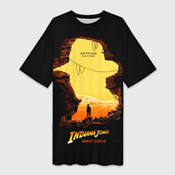 Футболка женская длинная Indiana Jones and the Great Circle, цвет: 3D-принт