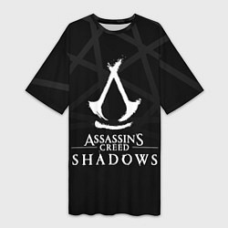 Женская длинная футболка Assassins creed shadows - монохромный