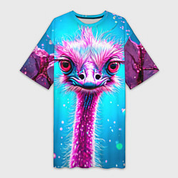 Женская длинная футболка Страусиная голова