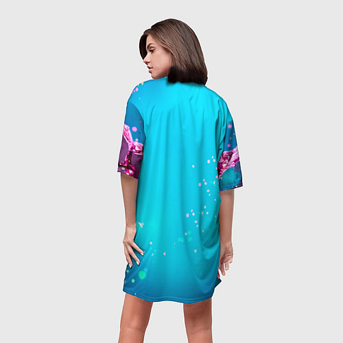 Женская длинная футболка Страусиная голова / 3D-принт – фото 4