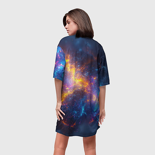 Женская длинная футболка Космическая текстура фон / 3D-принт – фото 4