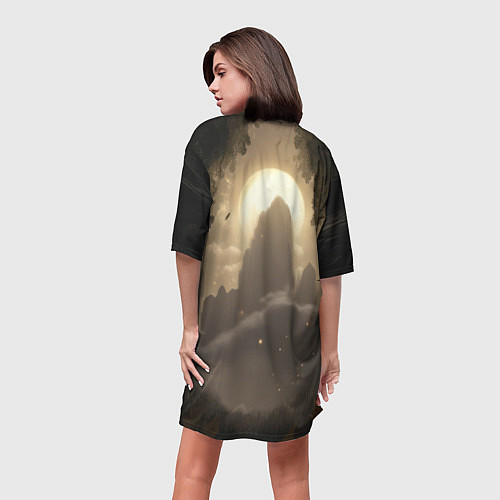 Женская длинная футболка Бэтмен выходит из сумрака / 3D-принт – фото 4