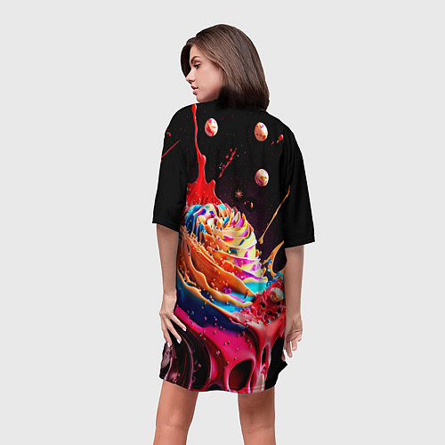 Женская длинная футболка Все дуреют с этого десерта / 3D-принт – фото 4