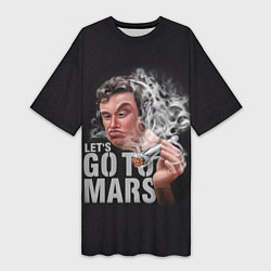 Футболка женская длинная Илон Маск - Lets go to Mars, цвет: 3D-принт