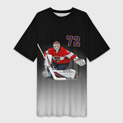 Футболка женская длинная Sergey Bobrovsky is goalkeeper of the Florida Pant, цвет: 3D-принт