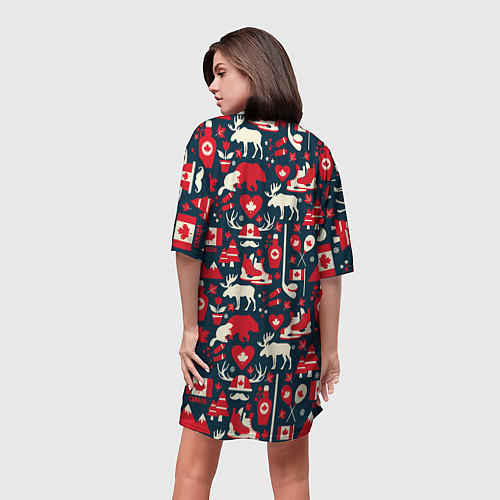 Женская длинная футболка Канада / 3D-принт – фото 4