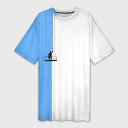 Футболка женская длинная Моляр красит стену, цвет: 3D-принт