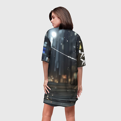 Женская длинная футболка Человек-паук запускает паутину / 3D-принт – фото 4