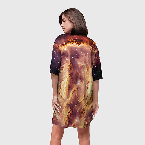 Женская длинная футболка Каракет в космосе / 3D-принт – фото 4
