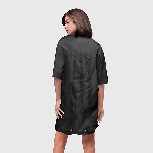 Женская длинная футболка Кожаная куртка косуха / 3D-принт – фото 4