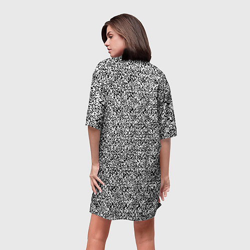Женская длинная футболка Чёрно-белый текстурный / 3D-принт – фото 4