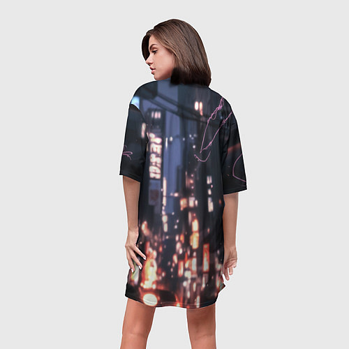 Женская длинная футболка Человек паук в черном / 3D-принт – фото 4