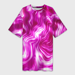 Женская длинная футболка Завихрения - оттенки розового и белого
