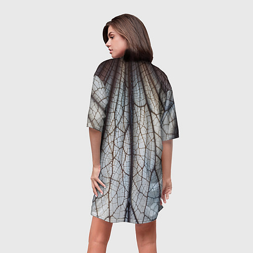 Женская длинная футболка Прожилки растения / 3D-принт – фото 4