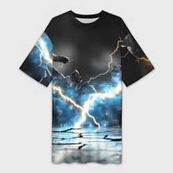 Футболка женская длинная Разряд молний текстура, цвет: 3D-принт