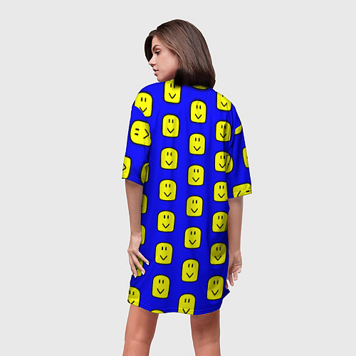 Женская длинная футболка Dota smile pattern / 3D-принт – фото 4