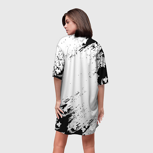 Женская длинная футболка Marshmello x Linkin park / 3D-принт – фото 4