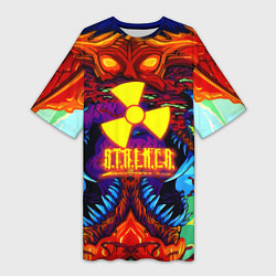 Женская длинная футболка Stalker монстр чернобыля