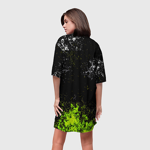 Женская длинная футболка Stalker брызги красок / 3D-принт – фото 4