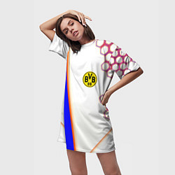 Футболка женская длинная Borussia geometry sport, цвет: 3D-принт — фото 2
