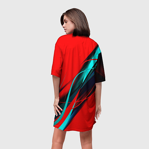 Женская длинная футболка Rainbow six геометрия полосы / 3D-принт – фото 4