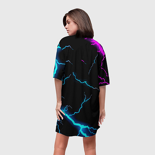 Женская длинная футболка Dota неоновый шторм / 3D-принт – фото 4