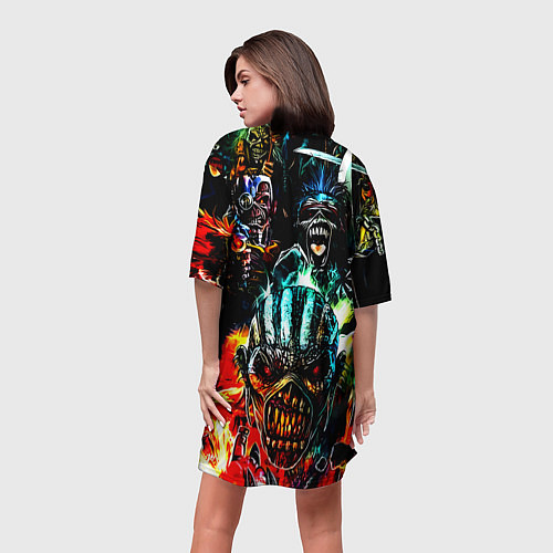 Женская длинная футболка ACDC рок монстры / 3D-принт – фото 4