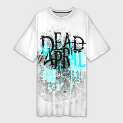Футболка женская длинная Dead by april краски, цвет: 3D-принт