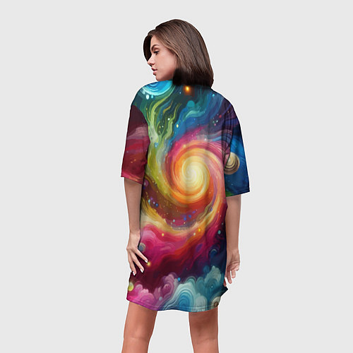 Женская длинная футболка Funny dalmatian puppy - ai art / 3D-принт – фото 4