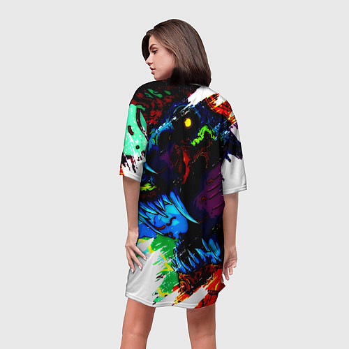 Женская длинная футболка Dota monster / 3D-принт – фото 4