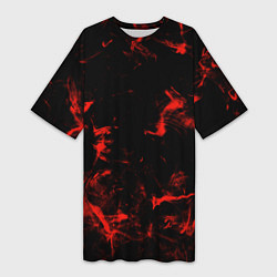 Футболка женская длинная Color red black, цвет: 3D-принт