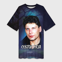 Женская длинная футболка Юра Хой на фоне леса