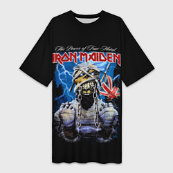 Футболка женская длинная Powerslave Iron Maiden - мумия, цвет: 3D-принт