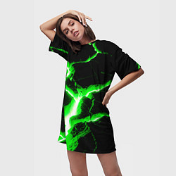 Футболка женская длинная Разлом, цвет: 3D-принт — фото 2