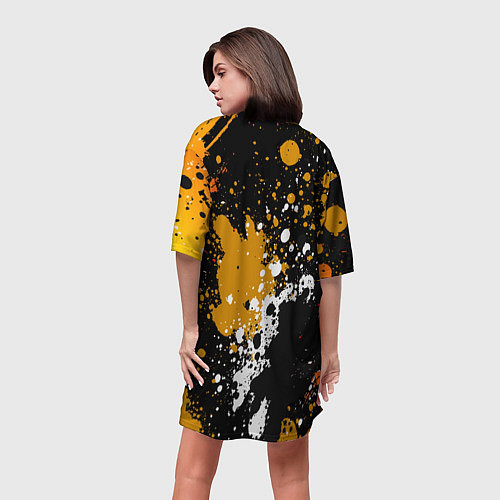 Женская длинная футболка Хотэй Бог счастья веселья и благополучия / 3D-принт – фото 4