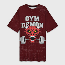 Женская длинная футболка Gym demon