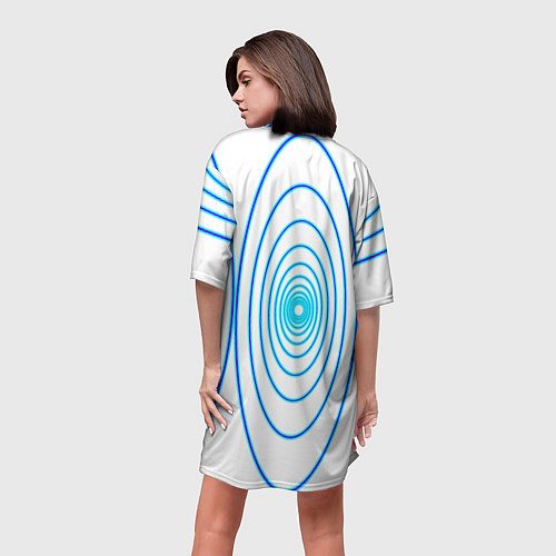Женская длинная футболка Овалы с свечением / 3D-принт – фото 4