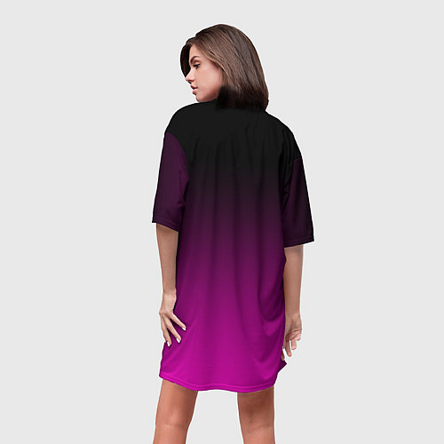 Женская длинная футболка Tom and Jerry - neon glow fantasy / 3D-принт – фото 4