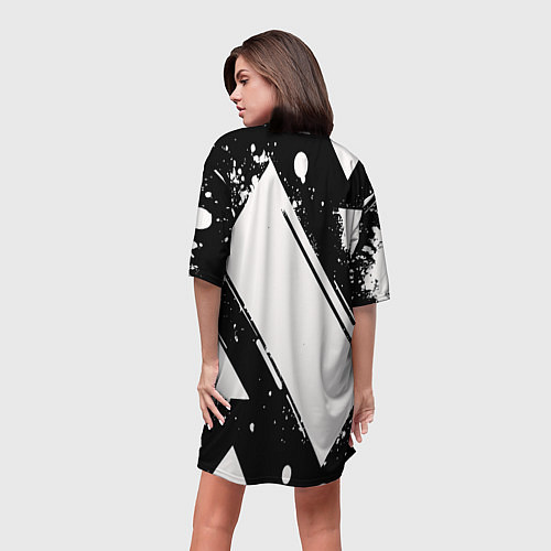 Женская длинная футболка Color black white / 3D-принт – фото 4