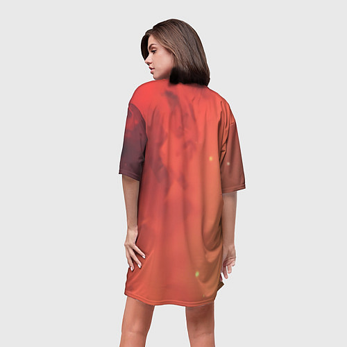 Женская длинная футболка Скафандр Чужого на девушке / 3D-принт – фото 4