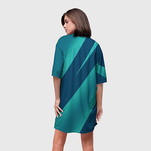 Женская длинная футболка Haval sport сине-голубой / 3D-принт – фото 4