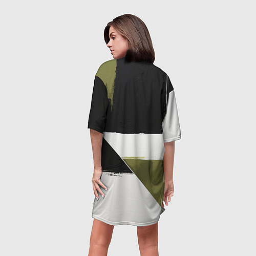 Женская длинная футболка Merсedes Benz логотип / 3D-принт – фото 4