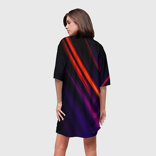 Женская длинная футболка Multicolored / 3D-принт – фото 4