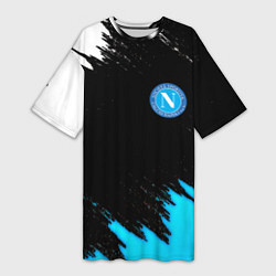 Футболка женская длинная Napoli краски текстура, цвет: 3D-принт