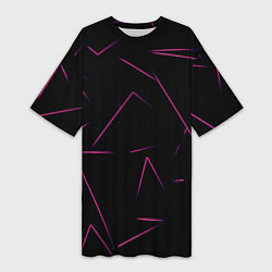 Женская длинная футболка Color pink line