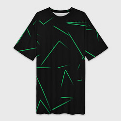 Футболка женская длинная Color light green line, цвет: 3D-принт